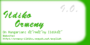 ildiko ormeny business card